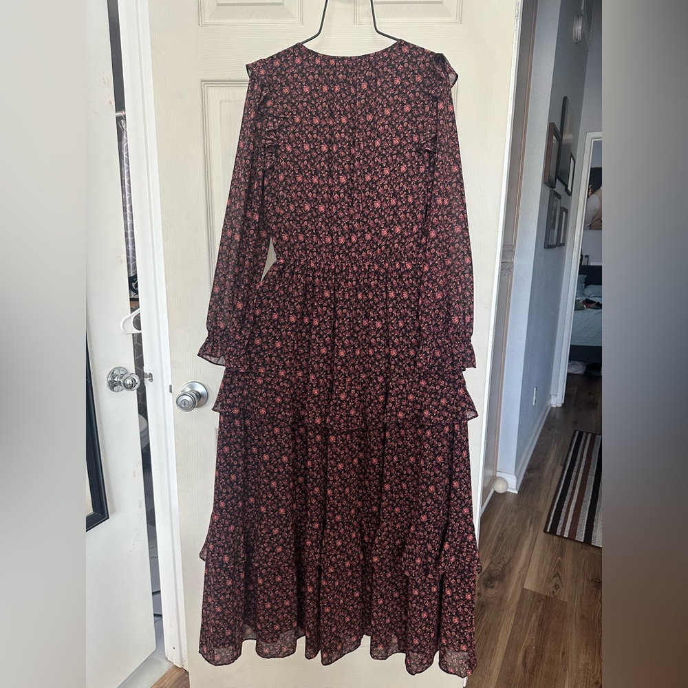Madewell Georgette Tiered Maxi Dress Ruffle Cottagecore Fairy Boho Medium NWOT - Picture 5 of 13